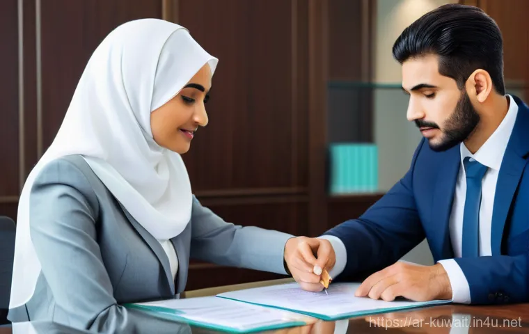 쿠웨이트의 고용법 - **Prompt 1: Empowered Expat Worker Understanding Rights in Kuwait**
    A vibrant, professional imag...